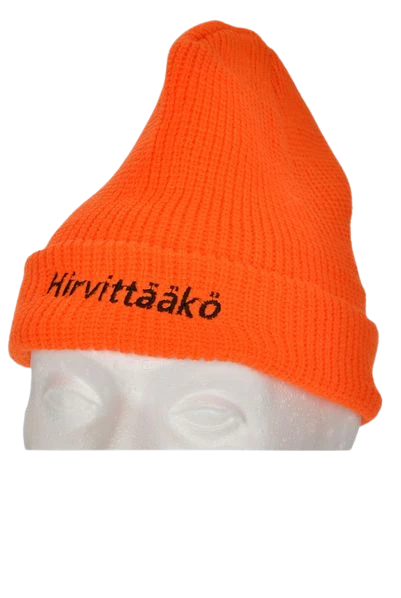 Direktiivi Pipo, Oranssi Neulepipo - Akryyli, 'Hirvittääkö' Brodeeraus